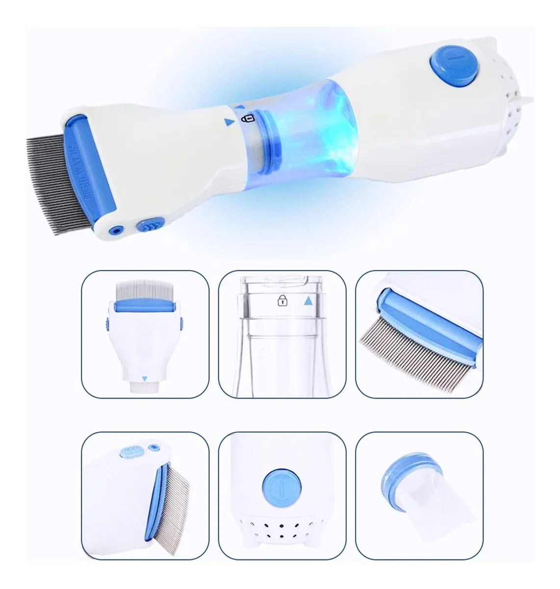 Peine eléctrico quita piojos con 1 filtro.