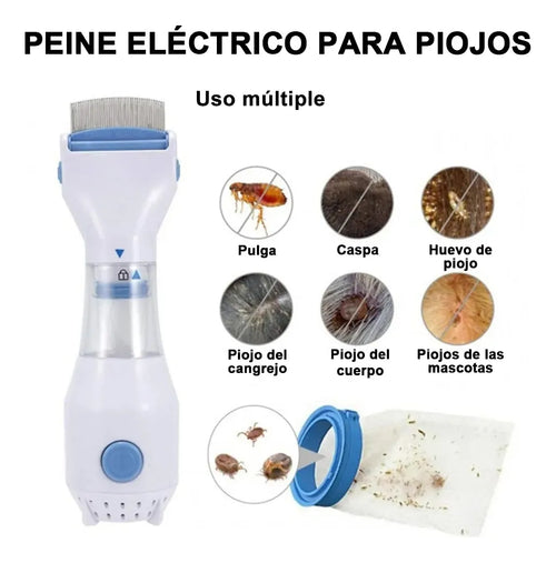 Peine eléctrico quita piojos con 1 filtro.